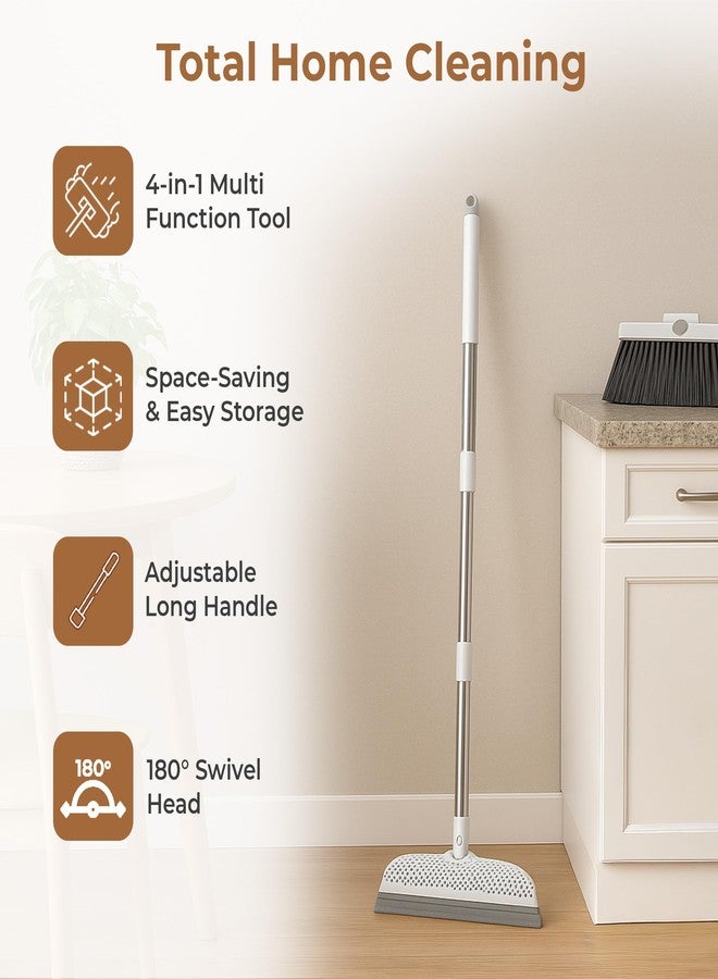 Home Essentials HomeEssentials CleanMate 4-in-1 Cleaning Kit - Floor Scrub Brush, Grout Brush, Corner Scrubber & Microfiber Mop with Long Handle for Bathroom, Tile, Tub & Home Cleaning - Image 2